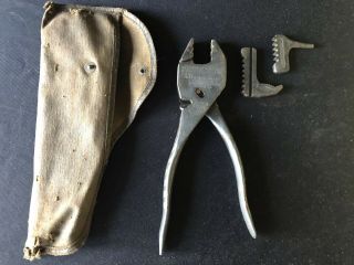 Vintage Eifel Geared Plierench 8 1/2 With 3 Attachments And Bag Wrench Pliers
