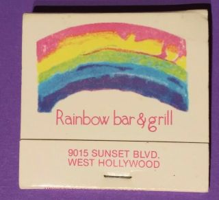 Full Historic Rainbow Bar & Grill Matchbook Hollywood Sunset Strip
