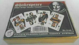 Shakespeare Playing Cards Bridge Whist Rummy Canasta Vienna Austria Two Deck