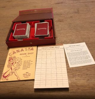 Vintage Canasta Playing Card Set With Rules