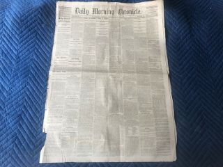 August 5,  1865 The Morning Chronicle Newspaper.  Post Civil War News