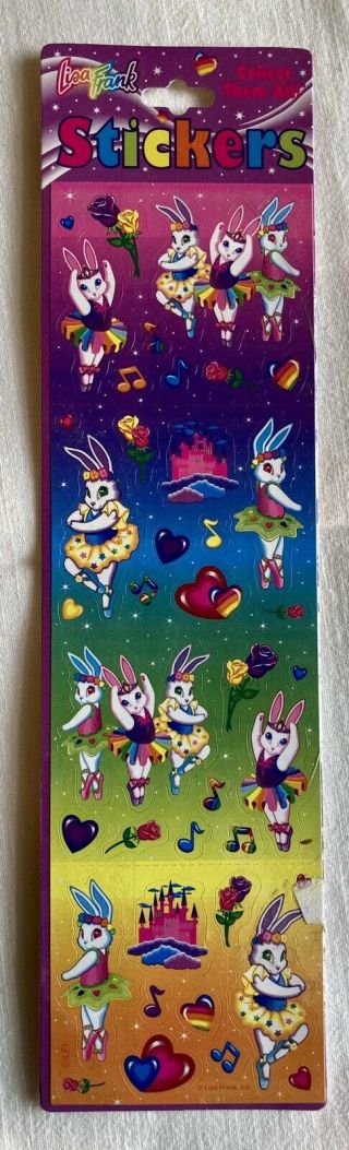 Vtg Lisa Frank Bunny Stickers Ballerina Nos Collect Rare Rabbits Roses Heart