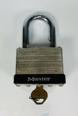 Vintage Antique Master Lock No 15 Padlock With One Key