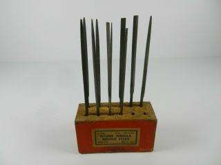 Vintage Disston 1 Dozen Round Handle Needle Files 4 In.  No.  0 Cut Made In USA 2