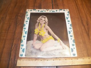 Vintage Lift Up Peek - A - Boo Pin Up Girl Calendar Top " Cute And Blonde "