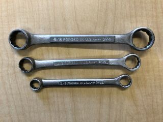 Vintage Craftsman Stubby Double Box End Wrench Set Series - V - Usa