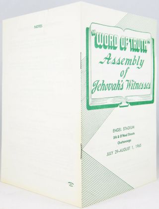 1965 Convention Program Word Of God Chattanooga Tn 7/29 - 8/1 Watchtower Jehovah