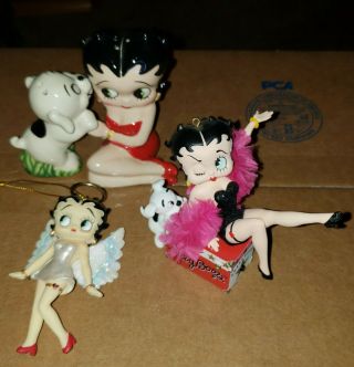 Betty Boop Salt Pepper Magnetic Shakers,  Angel Ornament & Movie Box Ornament