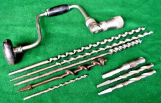Stanley No 965n Ratcheting 10 Inch Bit Brace Hand Drill & Augers Irwin,  Gilpins