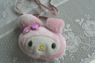 Sanrio Hello Kitty Cat Pink Sparkle Plush Girls Purse Tote Bag Removable Strap