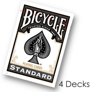 4 Decks X Bicycle Standard Index Playing Cards Black Poker Magic Tricks Us