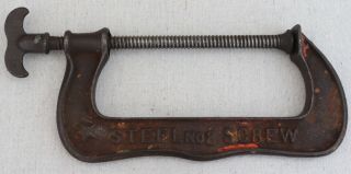 Antique Peck Stow & Wilcox P.  S.  & W.  No.  8 Metal Screw C Clamp Tool 14½ 