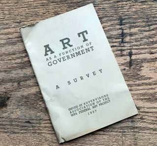 1937 Art As A Function Of Government Wpa Federal Art Project Brochure Booklet