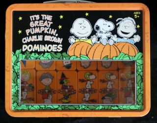 It’s The Great Pumpkin Charlie Brown Domino Set Collectible Lunch Box Tin 2006