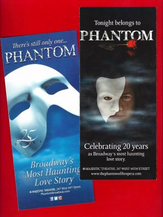 Andrew Lloyd Webber " Phantom Of The Opera " Celebrating 20 And 25 Years Flyer Set