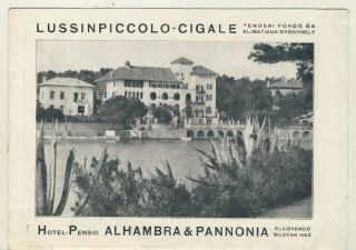 Vintage Travel Brochure - Hotel Alhambra & Pannonia Lussinpiccolo Italy - 1930 