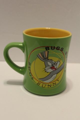 Bugs Bunny Six Flags/looney Tunes Green Coffee Mug Glass Smoke