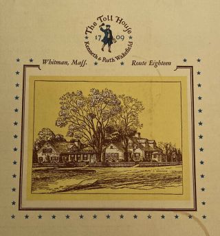 Vintage 1940’s The Toll House Restaurant Menu Cookies Whitman Ma