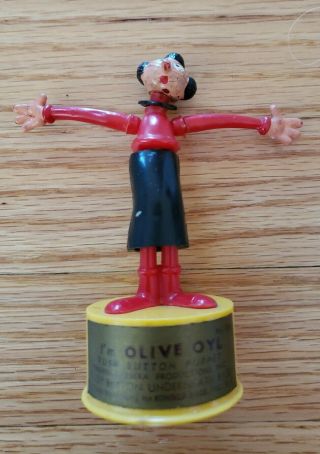 Vintage Olive Oyl Popeyes Girl,  Kohner Bros.  Inc Push Up Button Toy King Ny,  Ny