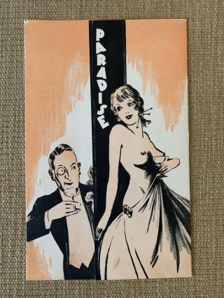 1937 Paradise Cabaret Restaurant Menu With Risque Cover - York