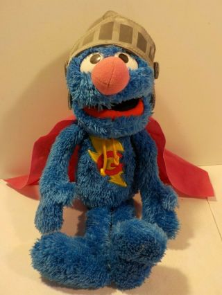 Vintage Talking Plush Grover Hero Cape & Helmet 15″ Sesame Street