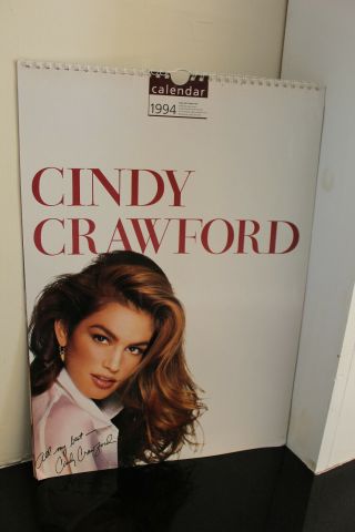 Vintage 1994 Cindy Crawford Large Wall Calendar 12 Months