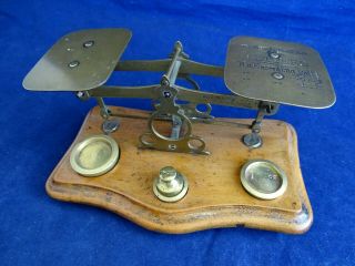 Antique Victorian Postal Balance With Rates & Weights,  Well