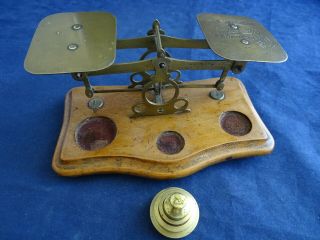 Antique Victorian Postal Balance with Rates & Weights,  Well 2