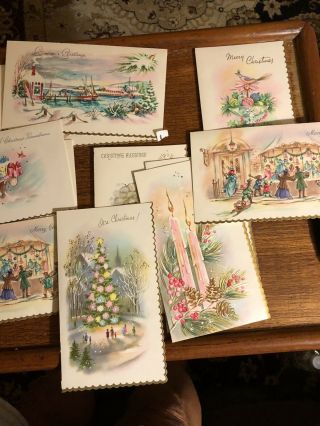 Pearl Splendor Box Of 18 Vintage Christmas Cards With Envelopes