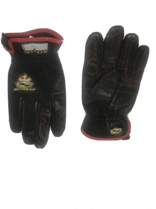 Setwear Hot Hand Heat Resistant.  Black Leather Gloves/medium.  Once Only