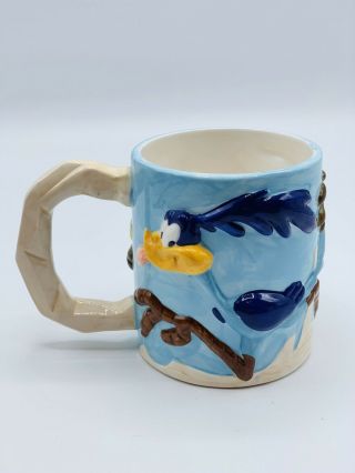 Vintage 1995 Road Runner And Wile E Ceramic Coffee Tea Cup Mug