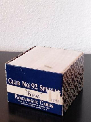 Vtg.  Bee Club No.  92 Special Panguingue Playing Cards Full Deck Blue