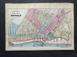 1860s Buffalo Ny Map Magnus Color Print Civil War Era Stationery York W@w