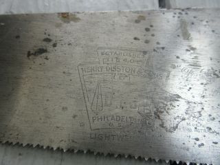 Two D - 23 Disston 8 &10 TPI Blade Hand Saw As Found 26 & 25 inch. 2