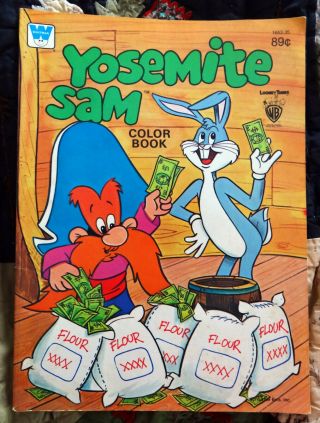 Vintage 1980 Warner Bros.  Looney Tune Yosemite Sam Coloring Book Hardly