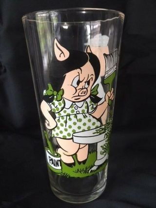 Petunia Pig Porky Pig 1976 Pepsi Looney Toons Collector Series Glass