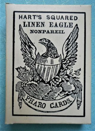 Deck Playing Cards Hart’s Squared Linen Eagle Nonpareil Pharo Cards