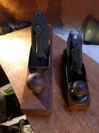 Stanley Bailey No.  27 1/2 And 22 Transitional Jack Plane Pair