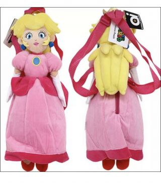 Nintendo Mario Bros Princess Peach Doll Plush Bag Backpack 19 " Licensed