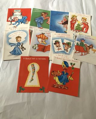 Boxed Set Of 10 Vintage Christmas Cards - - With Envelopes