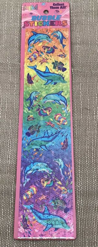 Vtg Lisa Frank Bubble Stickers Strip Dolphins