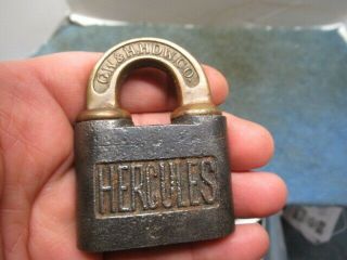 Old Logo Ptpk Push Key Padlock Lock Hercules.  Has Serious Issue.  N/r
