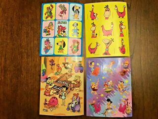 4 Vintage Sheets Of Stickers 1992 Hanna Barbera The Flintstone And Yogi Bear