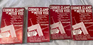 (4) Vintage Craftsman 9 - 6666 Corner Clamp Or Miter Vise Circa 1970s No.  9 - 6666