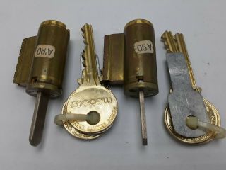 2 Medeco Classic High Security Kik Cylinder Lock W Keys Locksport Rotational Pin