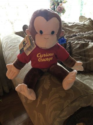 Applause Curious George 16” Hand Puppet Red Shirt With Tag 38160