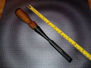 Vintage Stanley 1/2 " Beveled Edge Socket Chisel,  5 - 1/4 " Long American Tool