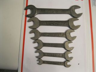 6 Pc Set Vintage Hinsdale Open End Wrenches S 0,  1,  2,  3,  4,  5,  (1/4 " - 15/16 ")