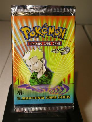 Empty English Pokémon Tcg Gym Heroes 1st Edition Lt.  Surge Booster Pack