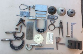 Vintage Tools Precision Machinist Tools Gauges Rules Indicator Microme